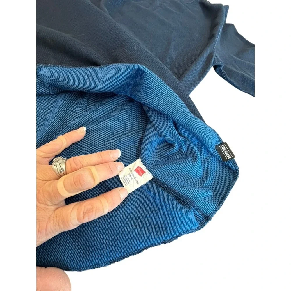 Hanes Mens Reversible Thermal Set Set Navy Blue Waffle Knit Base Layer XL